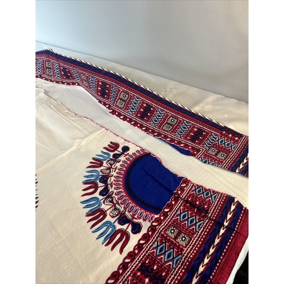 Dashiki Veritable African Real Wax Block Print Hitarget 816838 Fabric Red Blue - Picture 6 of 8